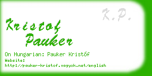 kristof pauker business card