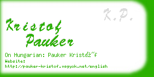 kristof pauker business card